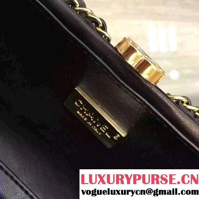 Chanel Python Evening Chain Shoulder Clutch Bag A94463 Black/White 2016