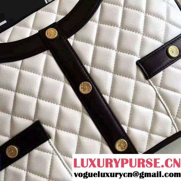 Chanel Lambskin Girl Chanel Chain Clutch Bag A91386 White 2016
