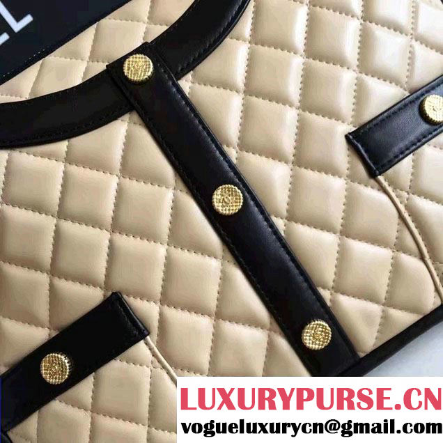 Chanel Lambskin Girl Chanel Chain Clutch Bag A91386 Beige 2016