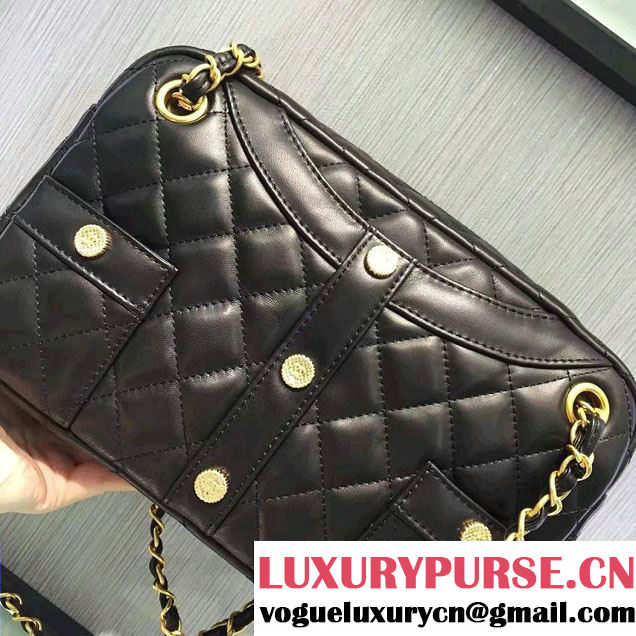 Chanel Lambskin Girl Chanel Chain Clutch Small Bag A91407 Black 2016