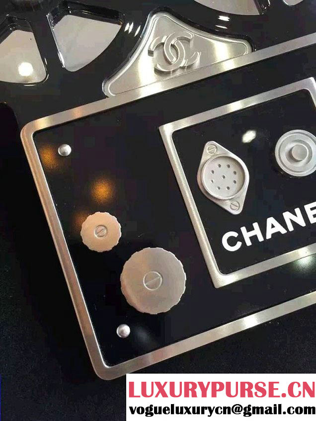 Chanel Film Projector Buonasera Minaudiere Clutch Bag A94635 Silver 2016