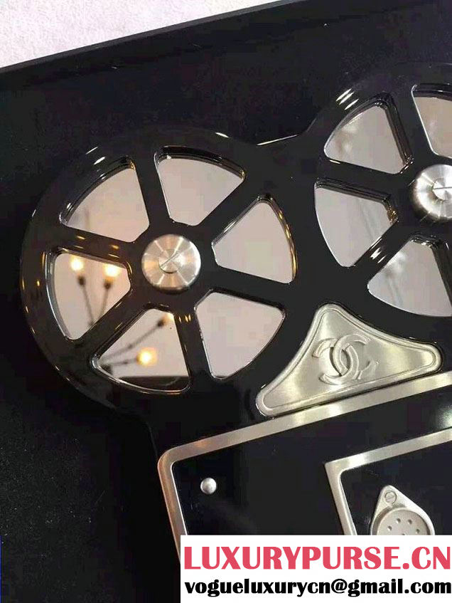 Chanel Film Projector Buonasera Minaudiere Clutch Bag A94635 Silver 2016