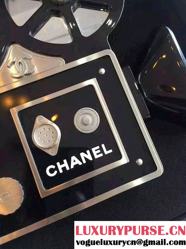 Chanel Film Projector Buonasera Minaudiere Clutch Bag A94635 Silver 2016