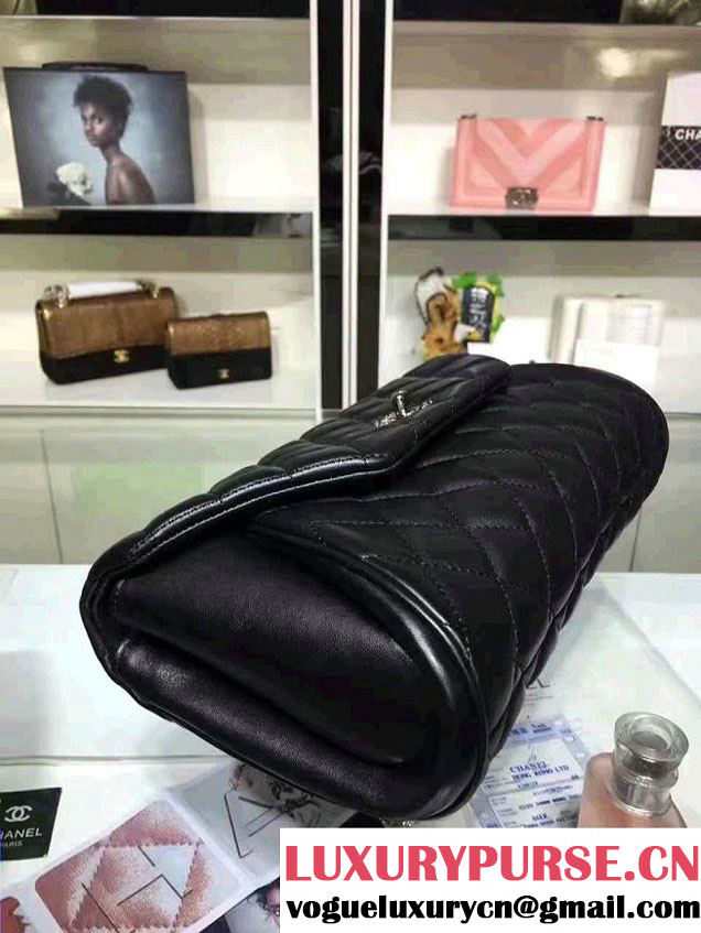 Chanel Fold Up Again Clutch Bag A98558 Black/Silver 2016