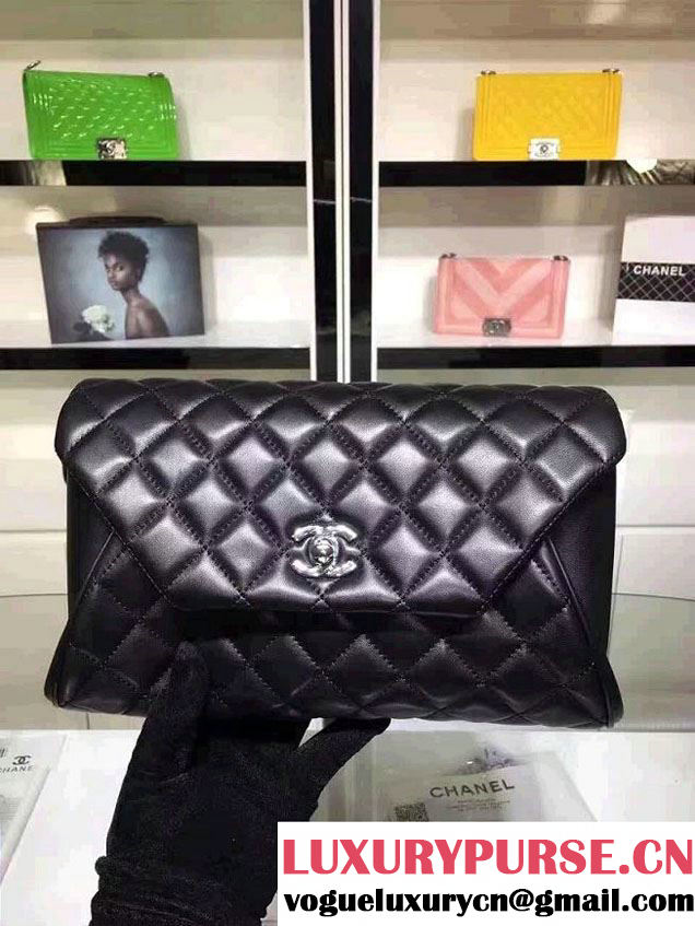 Chanel Fold Up Again Clutch Bag A98558 Black/Silver 2016