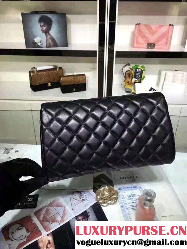 Chanel Fold Up Again Clutch Bag A98558 Black/Silver 2016