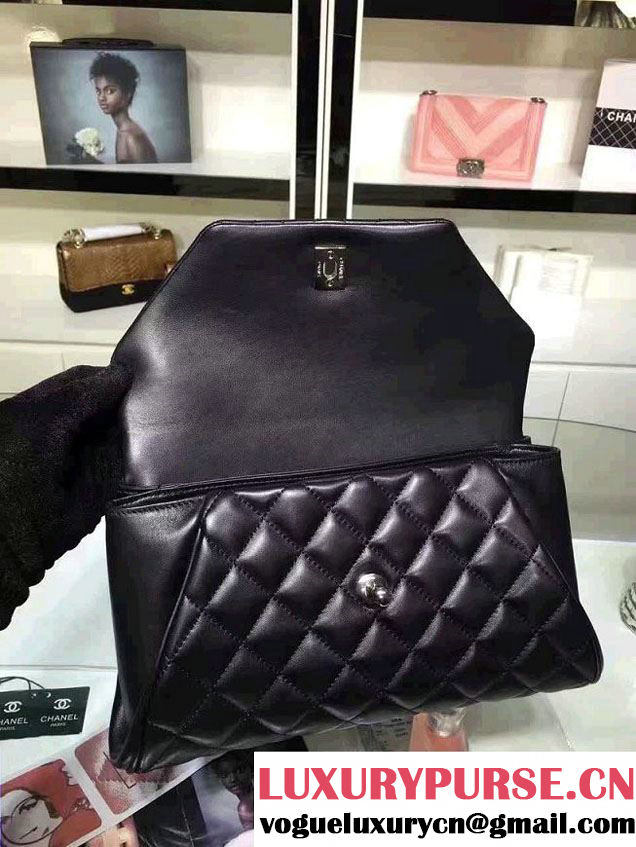 Chanel Fold Up Again Clutch Bag A98558 Black/Silver 2016