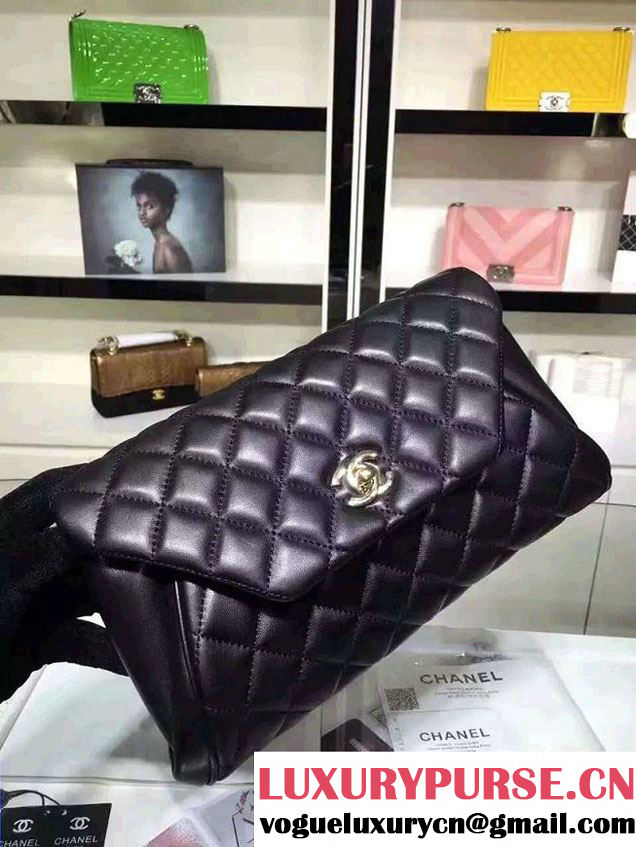 Chanel Fold Up Again Clutch Bag A98558 Black/Gold 2016