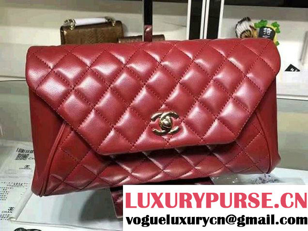 Chanel Fold Up Again Clutch Bag A98558 Red/Gold 2016