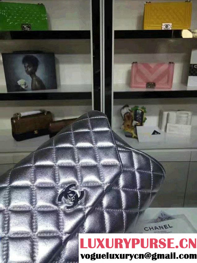 Chanel Fold Up Again Clutch Bag A98558 Silver/Silver 2016