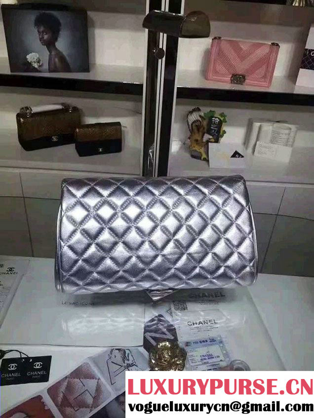 Chanel Fold Up Again Clutch Bag A98558 Silver/Silver 2016
