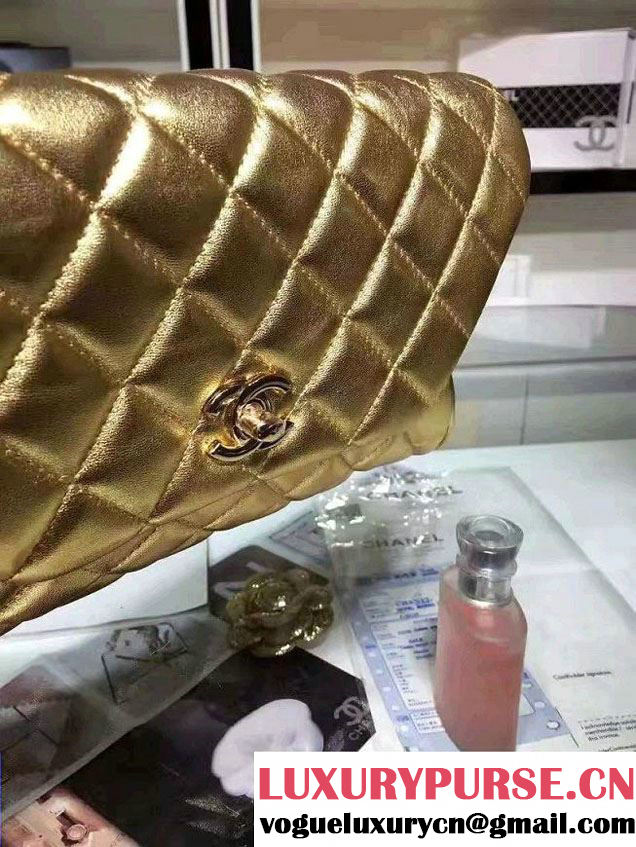 Chanel Fold Up Again Clutch Bag A98558 Gold/Gold 2016
