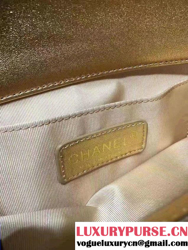 Chanel Fold Up Again Clutch Bag A98558 Gold/Gold 2016