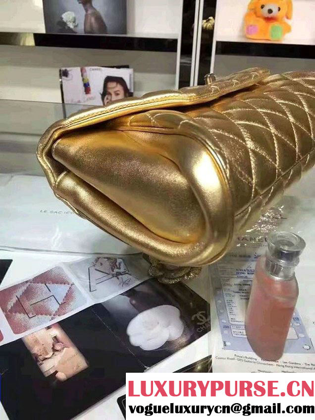 Chanel Fold Up Again Clutch Bag A98558 Gold/Gold 2016