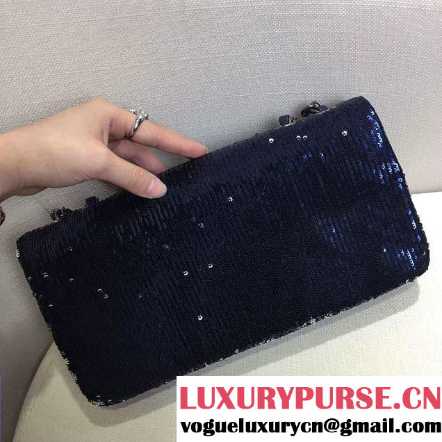 Chanel Sequins Coco Cuba Clutch Bag A98612 Blue Cruise 2017