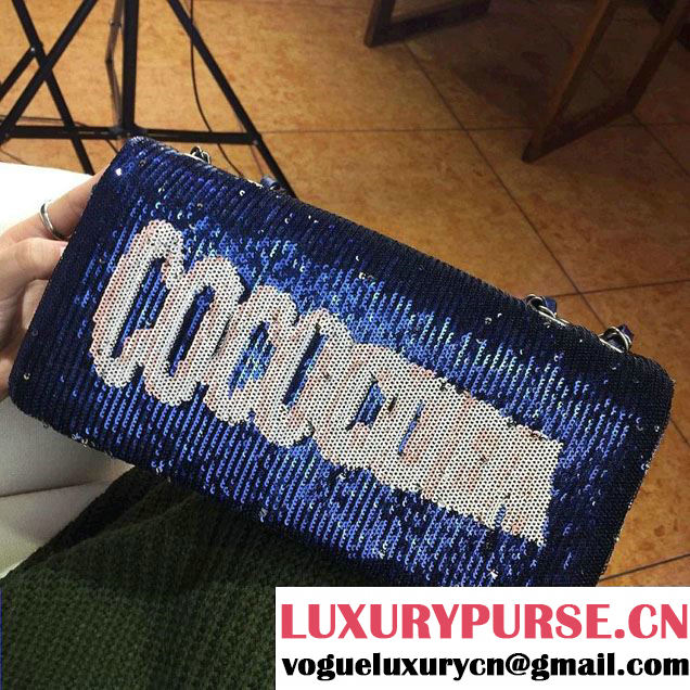 Chanel Sequins Coco Cuba Clutch Bag A98612 Blue Cruise 2017