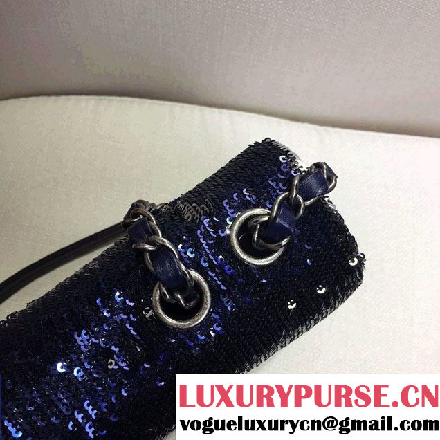 Chanel Sequins Coco Cuba Clutch Bag A98612 Blue Cruise 2017
