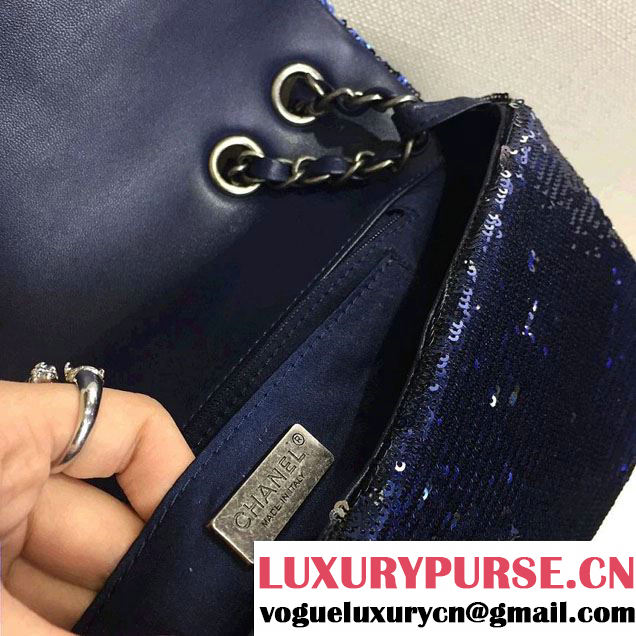 Chanel Sequins Coco Cuba Clutch Bag A98612 Blue Cruise 2017