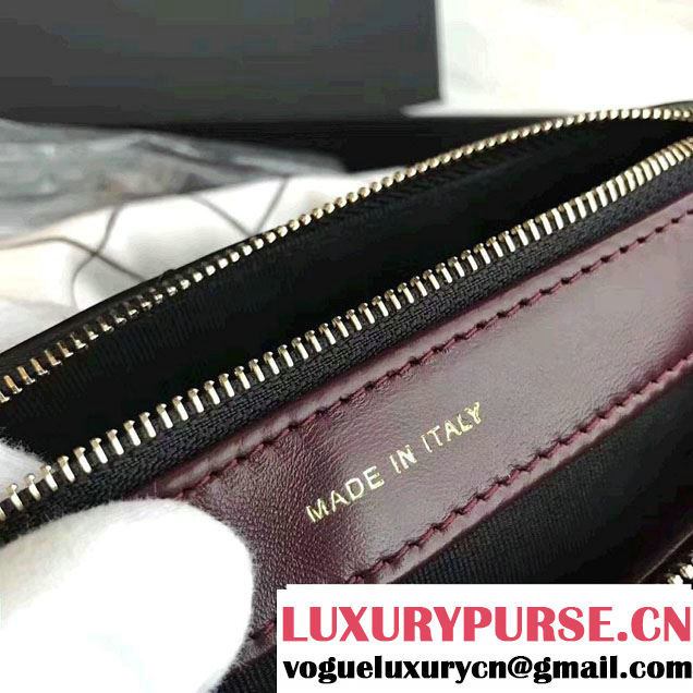 Chanel Chevron Double Zipped Small Clutch Chain Bag A82527 Black 2017