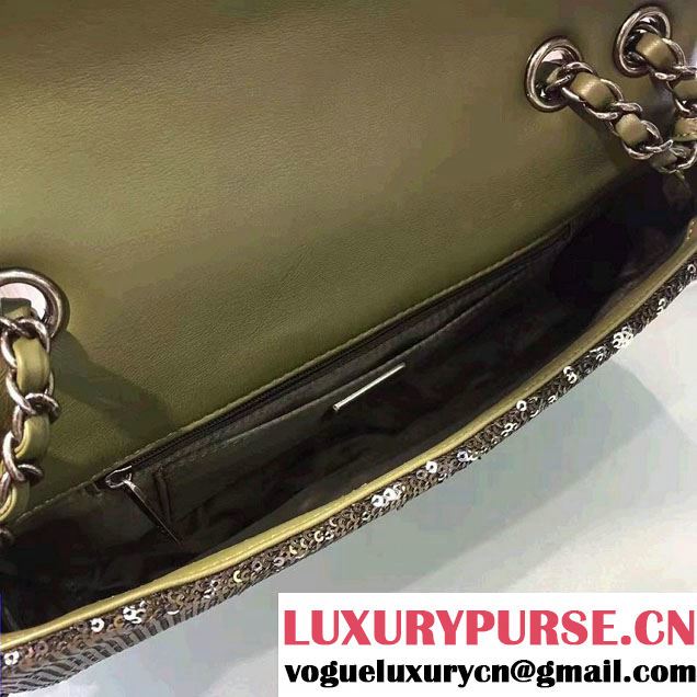 Chanel Sequins Coco Cuba Clutch Bag A98612 Army Green Cruise 2017