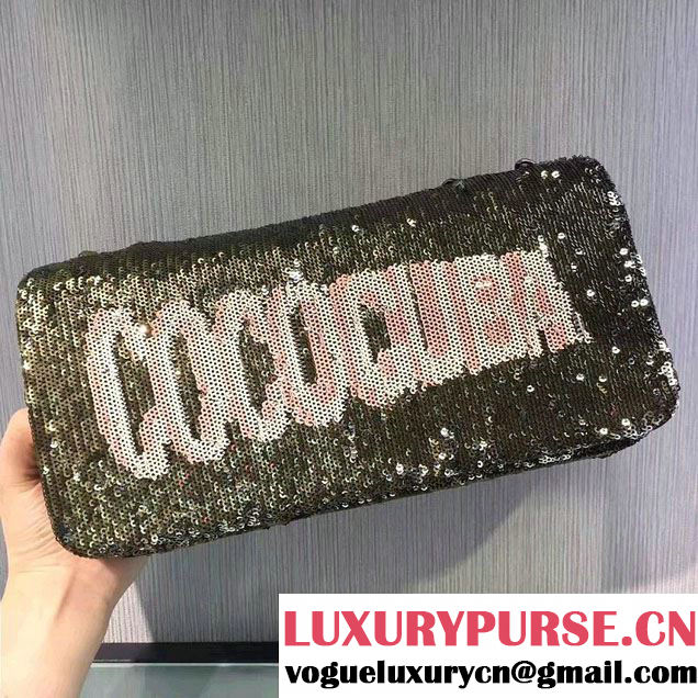 Chanel Sequins Coco Cuba Clutch Bag A98612 Army Green Cruise 2017
