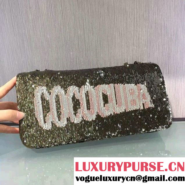 Chanel Sequins Coco Cuba Clutch Bag A98612 Army Green Cruise 2017
