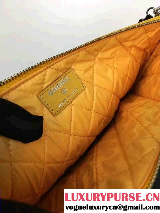 Chanel Lambskin and Car Printed Pouch Clutch Bag 2017
