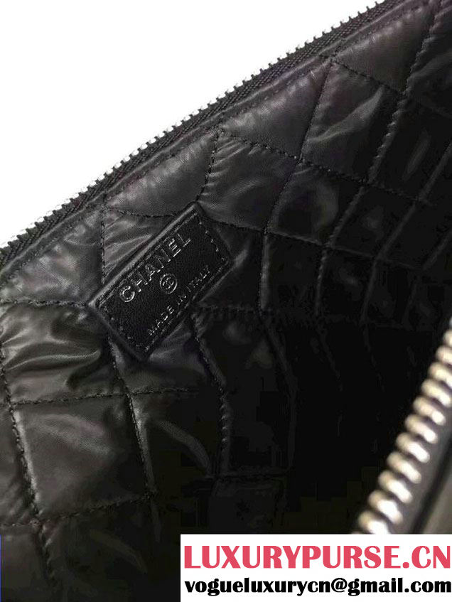 Chanel Lambskin and Car Printed Pouch Clutch Bag 2017