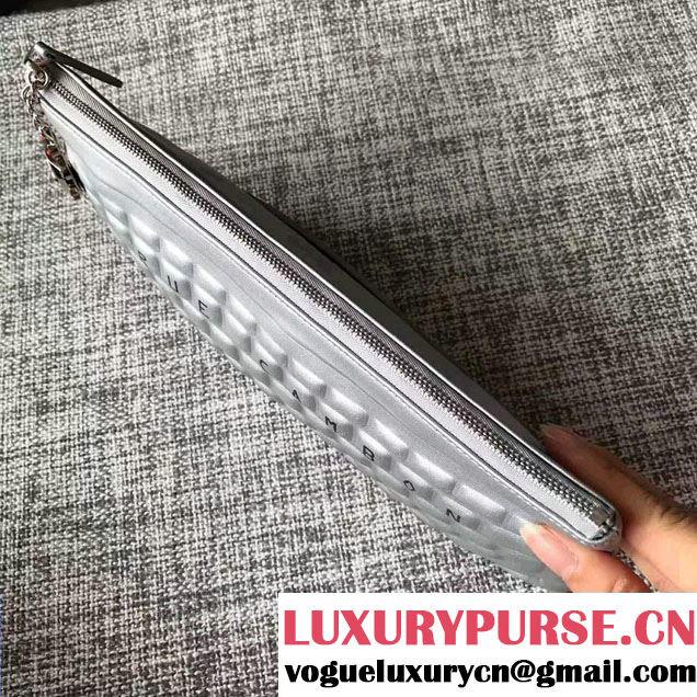 Chanel Keyboard Pouch Bag With Robot Charm Sliver 2017