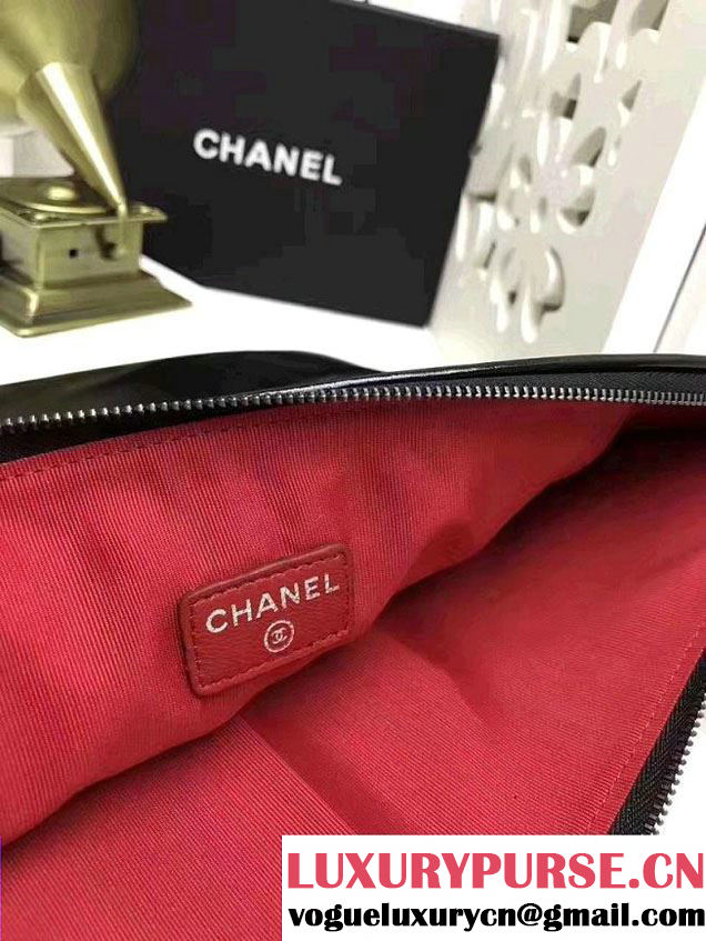 Chanel Gabrielle Pouch Clutch Large Bag A84288 Navy Blue/Black 2017