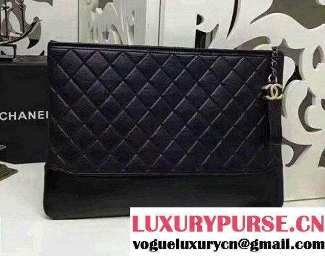 Chanel Gabrielle Pouch Clutch Large Bag A84288 Black 2017