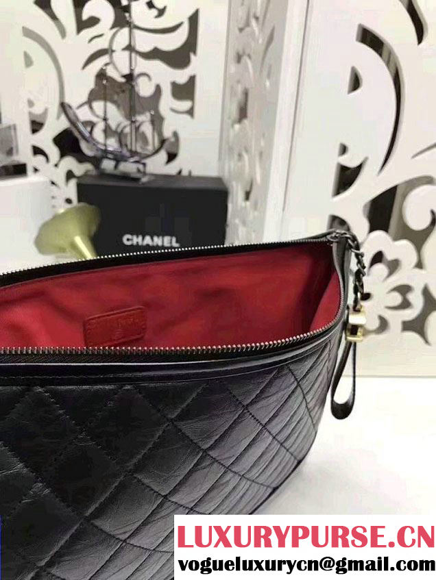 Chanel Gabrielle Pouch Clutch Large Bag A84288 Black 2017