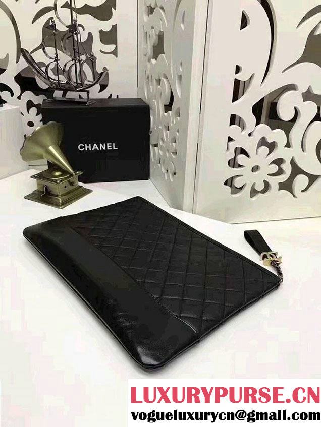 Chanel Gabrielle Pouch Clutch Large Bag A84288 Black 2017