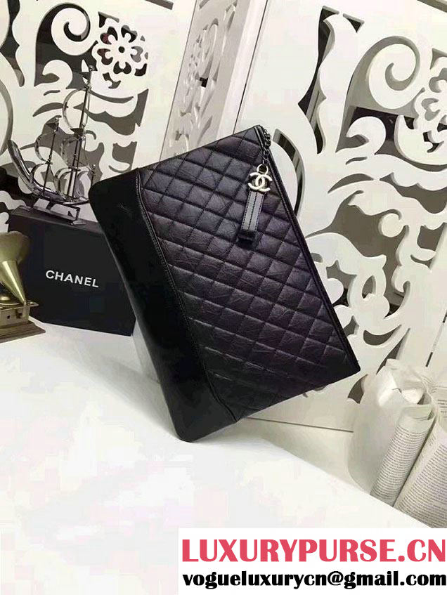Chanel Gabrielle Pouch Clutch Large Bag A84288 Black 2017
