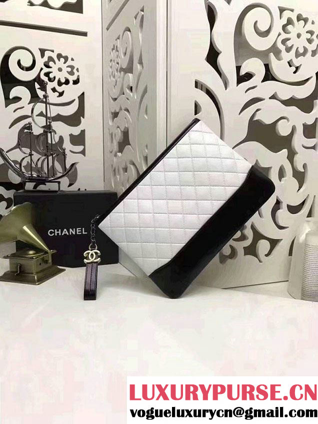Chanel Gabrielle Pouch Clutch Small Bag A84288 White/Black 2017