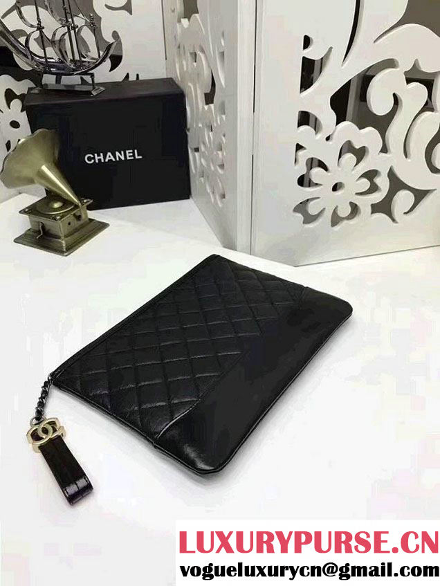 Chanel Gabrielle Pouch Clutch Small Bag A84288 Black 2017