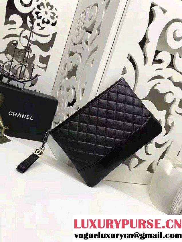 Chanel Gabrielle Pouch Clutch Small Bag A84288 Black 2017