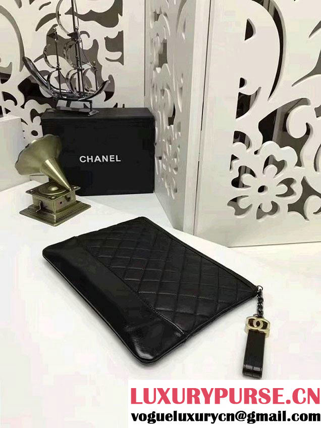 Chanel Gabrielle Pouch Clutch Small Bag A84288 Black 2017