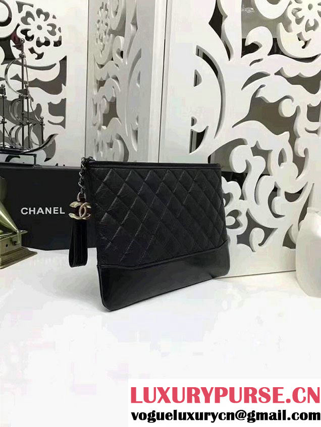 Chanel Gabrielle Pouch Clutch Small Bag A84288 Black 2017
