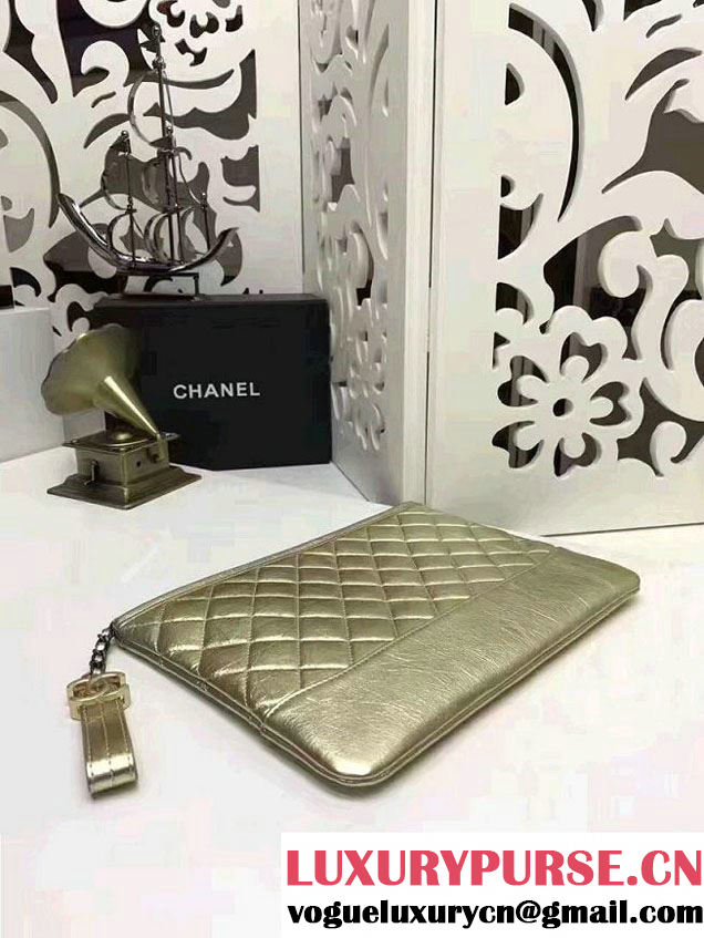 Chanel Gabrielle Pouch Clutch Small Bag A84288 Gold 2017