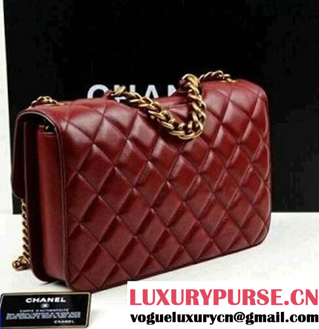 Chanel Perfect Edge Jumbo Flap Bag In Wine Red Calfskin