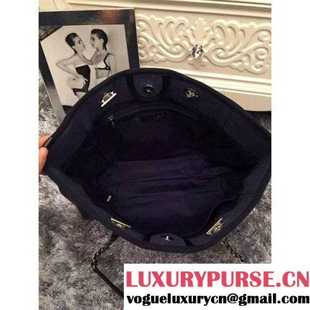 Chanel Large/Medium Deauville Canvas Tote Bag Denim  (LZ-051406 )
