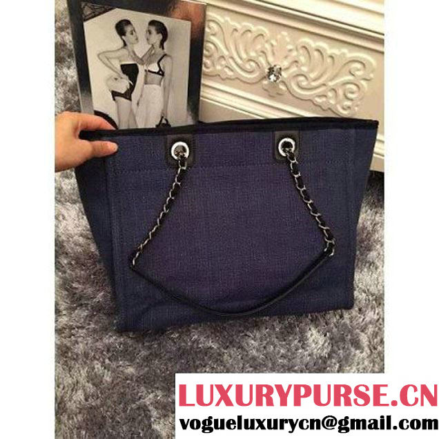 Chanel Large/Medium Deauville Canvas Tote Bag Denim  (LZ-051406 )