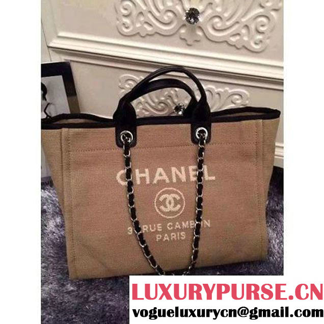 Chanel Large/Medium Deauville Canvas Tote Bag Beige (LZ-051407 )