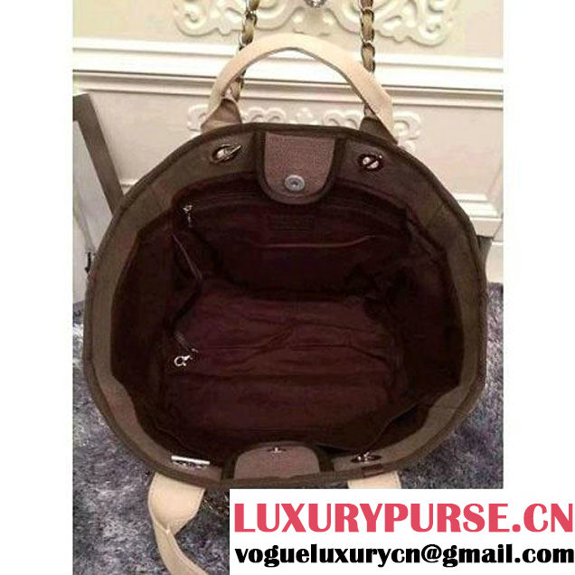 Chanel Large/Medium Deauville Canvas Tote Bag Coffee (LZ-051408 )