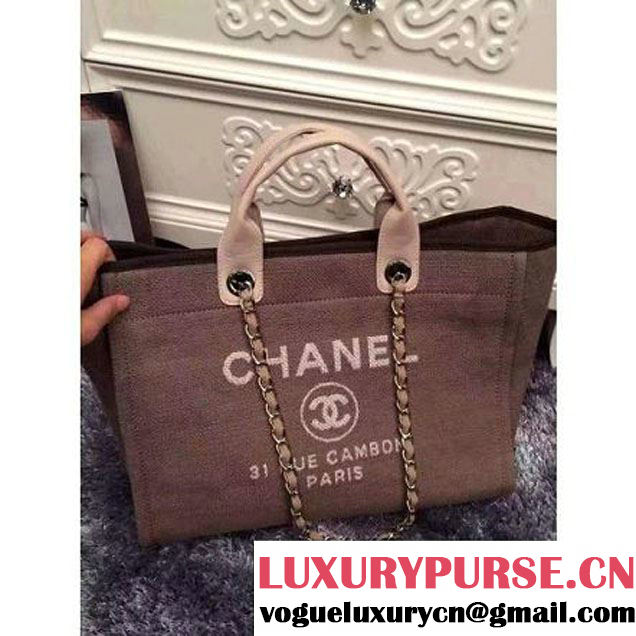 Chanel Large/Medium Deauville Canvas Tote Bag Coffee (LZ-051408 )