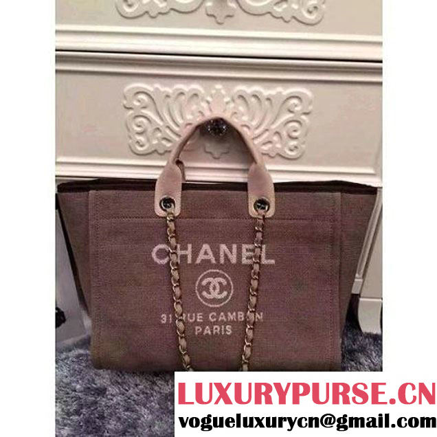 Chanel Large/Medium Deauville Canvas Tote Bag Coffee (LZ-051408 )