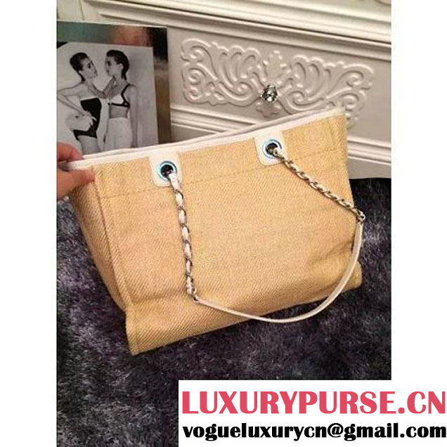 Chanel Large/Medium Deauville Canvas Tote Bag Yellow (LZ-051409 )