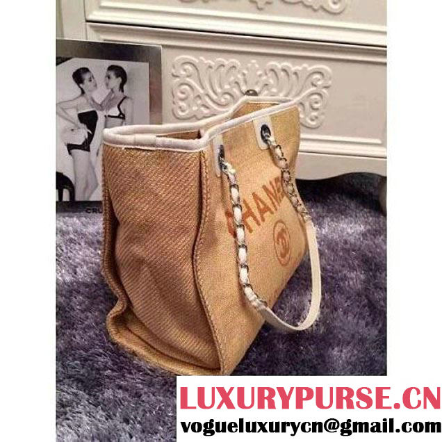 Chanel Large/Medium Deauville Canvas Tote Bag Yellow (LZ-051409 )