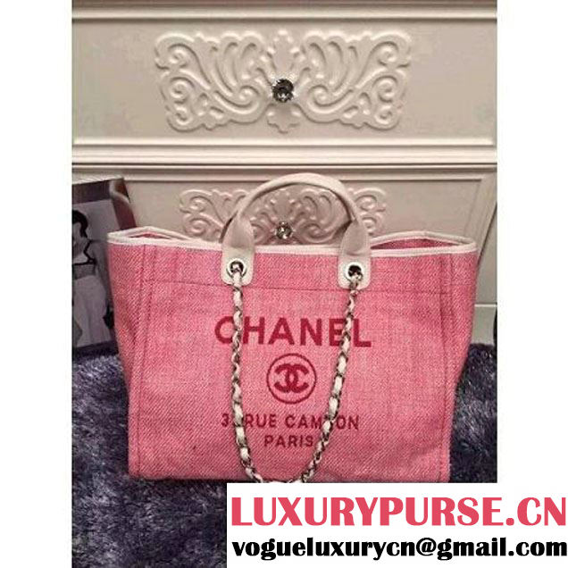 Chanel Large/Medium Deauville Canvas Tote Bag Pink (LZ-051410 )